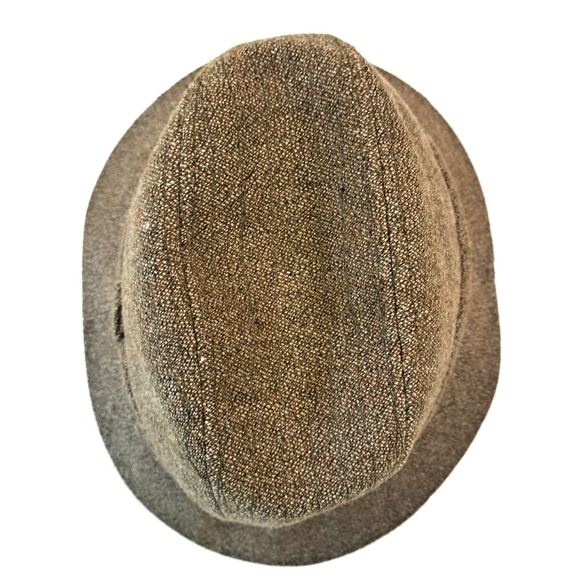 LL Bean Men's M Trilby Hat WG Keepers Tweed Pure Wool Tweed Brown England Fedora - Picture 2 of 7